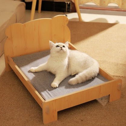 TeddyPaw Wooden Cat & Dog Bed – Cozy, Durable, and Space-Saving Pet Furniture