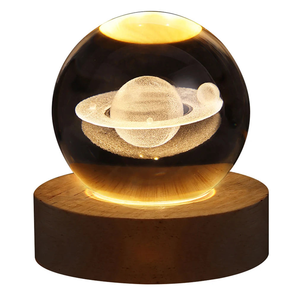 Cosmic Glow 3D Crystal Ball Lamp– Galaxy & Planetary Night Light - 💰 Save 50% today!