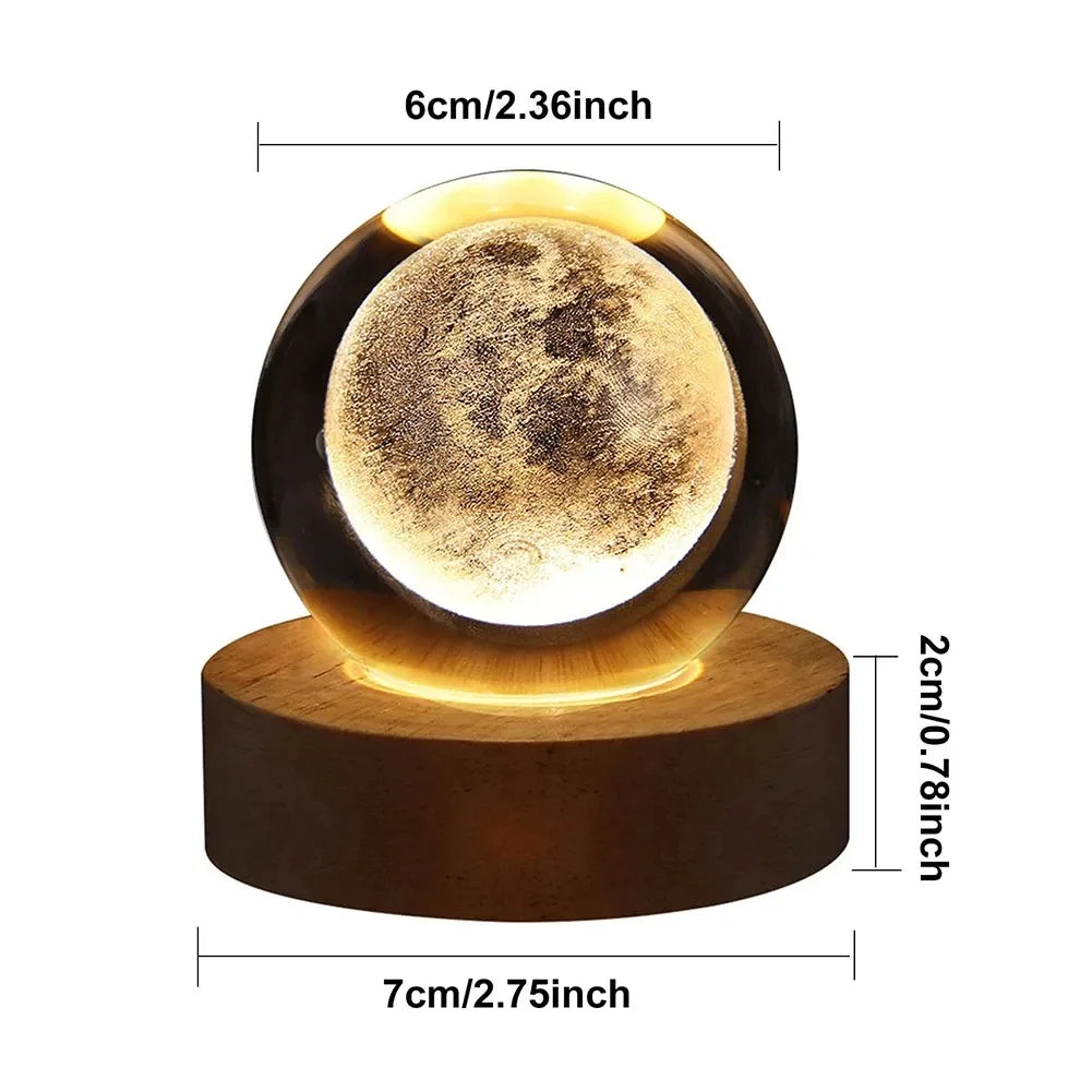 Cosmic Glow 3D Crystal Ball Lamp– Galaxy & Planetary Night Light - 💰 Save 50% today!