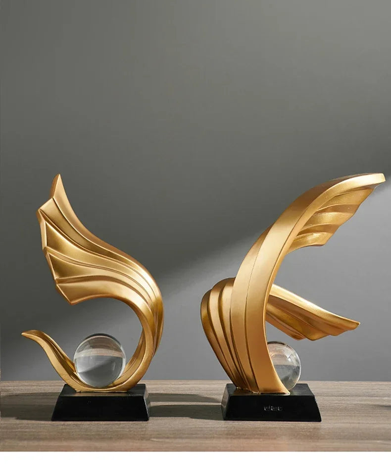 Scultura Cristallo Golden Aura - Per Arredamento di Lusso Casa & Ufficio - 💰 Risparmia il 50% Oggi!