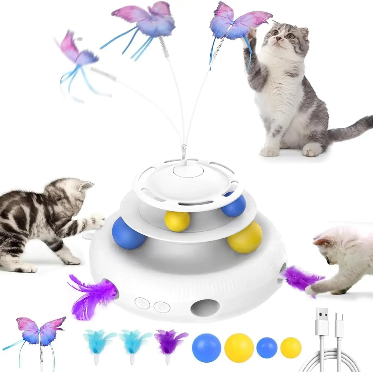 PurrPlay 3-in-1 Smart Cat Toy – Keep Your Cats Happy, Healthy & Engaged!  Save 50% today! 💸