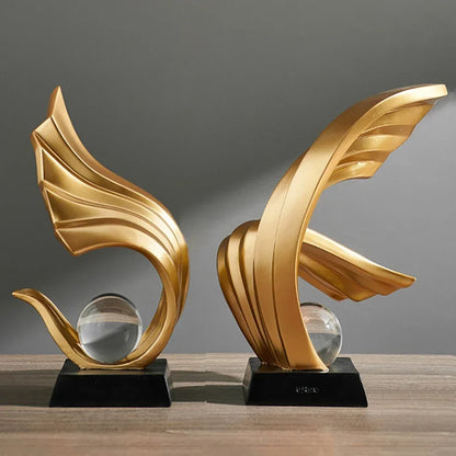 Scultura Cristallo Golden Aura - Per Arredamento di Lusso Casa & Ufficio - 💰 Risparmia il 50% Oggi!