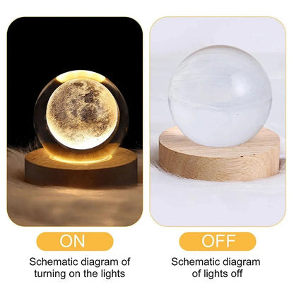 Cosmic Glow 3D Crystal Ball Lamp– Galaxy & Planetary Night Light - 💰 Save 50% today!