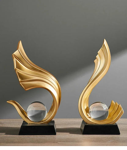 Scultura Cristallo Golden Aura - Per Arredamento di Lusso Casa & Ufficio - 💰 Risparmia il 50% Oggi!