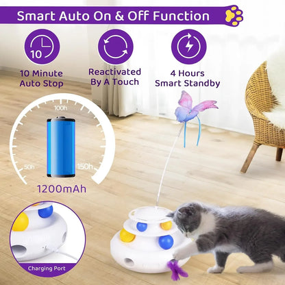 PurrPlay 3-in-1 Smart Cat Toy – Keep Your Cats Happy, Healthy & Engaged!  Save 50% today! 💸