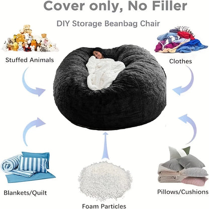 Fur Giant Bean Bag Cover – Removable & Washable for Ultimate Comfort (No Filler)