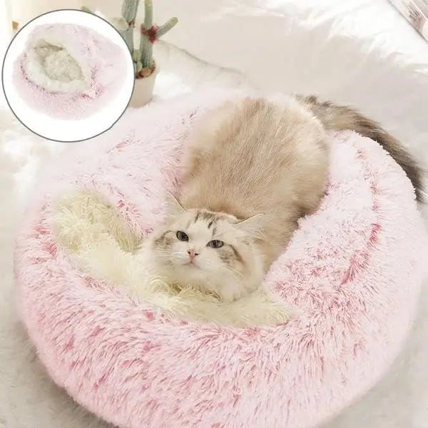 CozyNest 2-in-1 Plush Pet Bed – Warm & Snug Sleeping Cave for Cats and Dogs - 👉 Save 32%