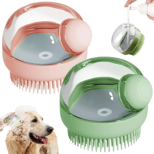 PawClean 3-in-1 Pet Bath Brush – Shampoo Dispenser, Massage, and Grooming Tool