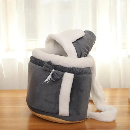 CozyPet Carrier Backpack – Travel-Friendly Plush Bag for Small Dogs & Cats